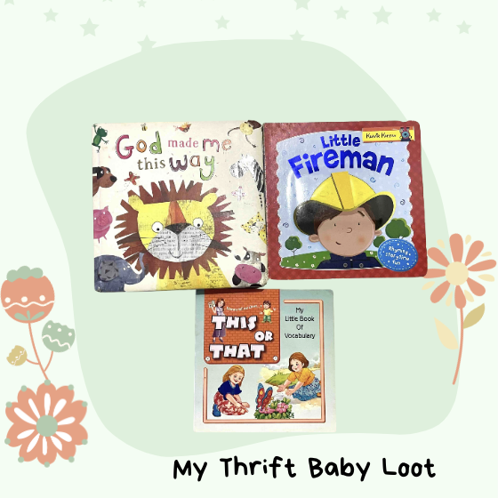 Assorted set of preloved baby books - god made me this way, fireman